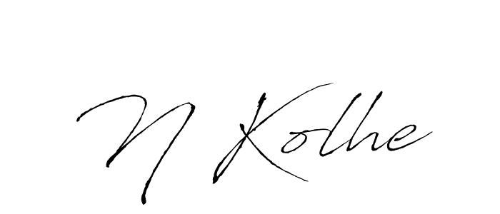 How to make N Kolhe name signature. Use Antro_Vectra style for creating short signs online. This is the latest handwritten sign. N Kolhe signature style 6 images and pictures png