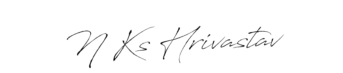 Similarly Antro_Vectra is the best handwritten signature design. Signature creator online .You can use it as an online autograph creator for name N Ks Hrivastav. N Ks Hrivastav signature style 6 images and pictures png
