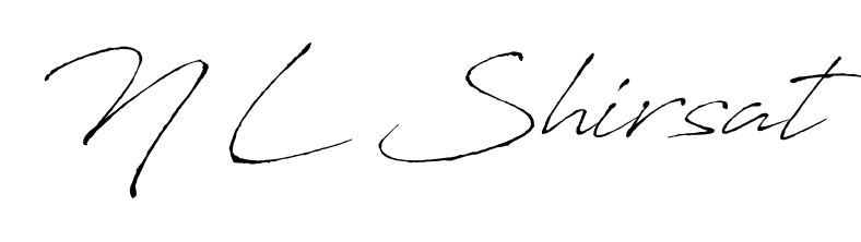 Practice writing N L Shirsat with the flow of Antro_Vectra lettering. A fantastic source of inspiration for developing your personal signature style. N L Shirsat signature style 6 images and pictures png