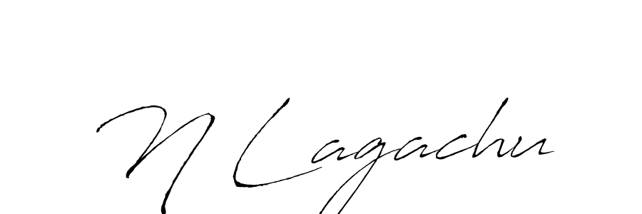 The best way (Antro_Vectra) to make a short signature is to pick only two or three words in your name. The name N Lagachu include a total of six letters. For converting this name. N Lagachu signature style 6 images and pictures png