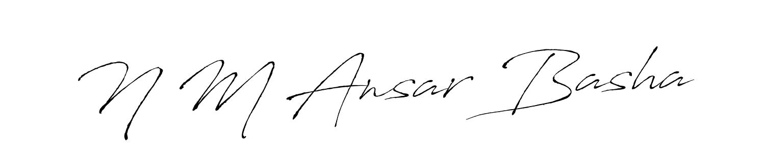 N M Ansar Basha stylish signature style. Best Handwritten Sign (Antro_Vectra) for my name. Handwritten Signature Collection Ideas for my name N M Ansar Basha. N M Ansar Basha signature style 6 images and pictures png