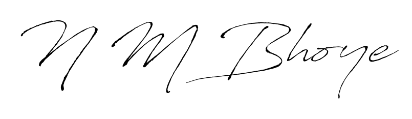 Try this chic N M Bhoye handwritten sign style. Using Antro_Vectra font elements, it gives your name a sleek, memorable identity. N M Bhoye signature style 6 images and pictures png