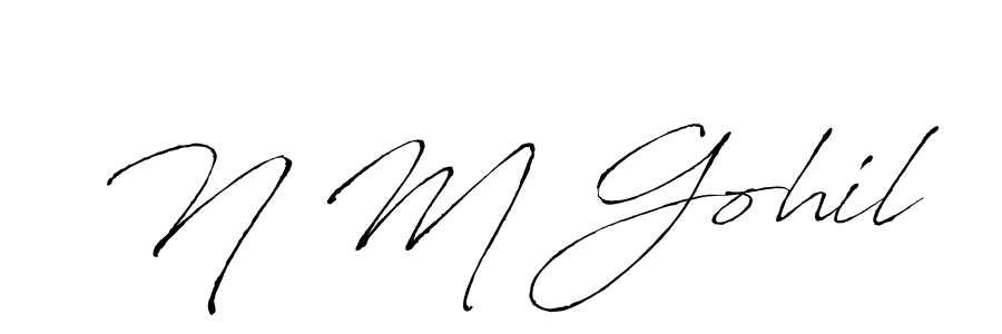 Design your own signature with our free online signature maker. With this signature software, you can create a handwritten (Antro_Vectra) signature for name N M Gohil. N M Gohil signature style 6 images and pictures png