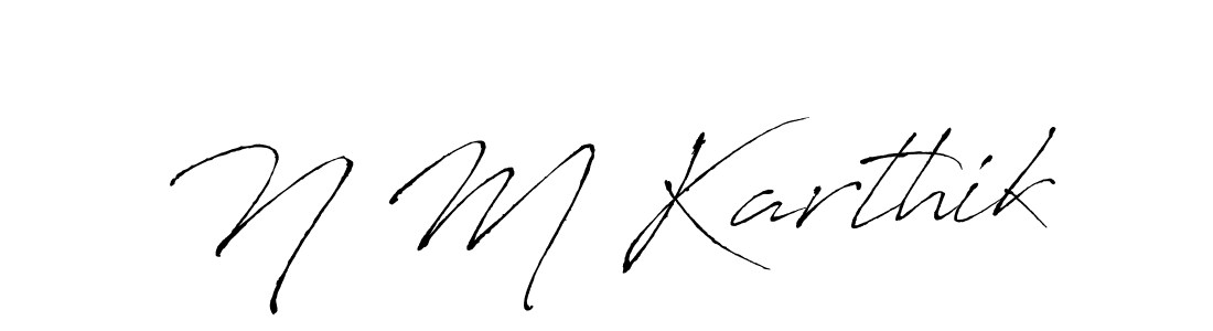 Use a signature maker to create a handwritten signature online. With this signature software, you can design (Antro_Vectra) your own signature for name N M Karthik. N M Karthik signature style 6 images and pictures png