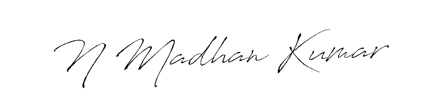 Use a signature maker to create a handwritten signature online. With this signature software, you can design (Antro_Vectra) your own signature for name N Madhan Kumar. N Madhan Kumar signature style 6 images and pictures png