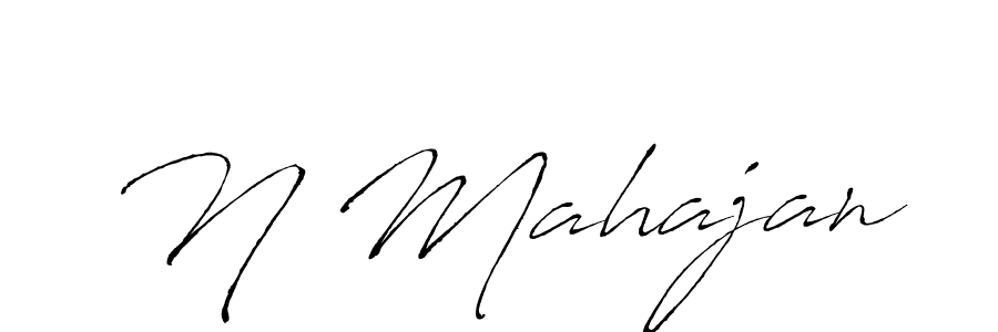 Design your own signature with our free online signature maker. With this signature software, you can create a handwritten (Antro_Vectra) signature for name N Mahajan. N Mahajan signature style 6 images and pictures png