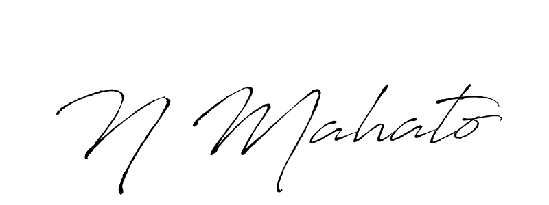 How to make N Mahato name signature. Use Antro_Vectra style for creating short signs online. This is the latest handwritten sign. N Mahato signature style 6 images and pictures png