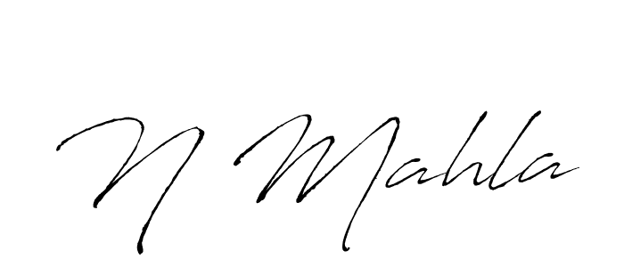 Use a signature maker to create a handwritten signature online. With this signature software, you can design (Antro_Vectra) your own signature for name N Mahla. N Mahla signature style 6 images and pictures png