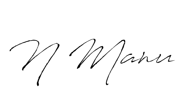 N Manu stylish signature style. Best Handwritten Sign (Antro_Vectra) for my name. Handwritten Signature Collection Ideas for my name N Manu. N Manu signature style 6 images and pictures png