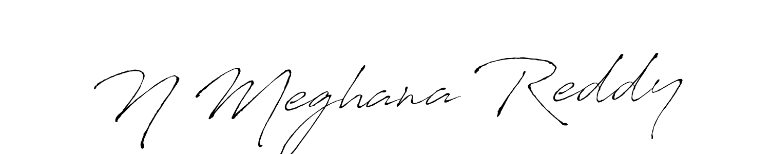 Make a beautiful signature design for name N Meghana Reddy. With this signature (Antro_Vectra) style, you can create a handwritten signature for free. N Meghana Reddy signature style 6 images and pictures png