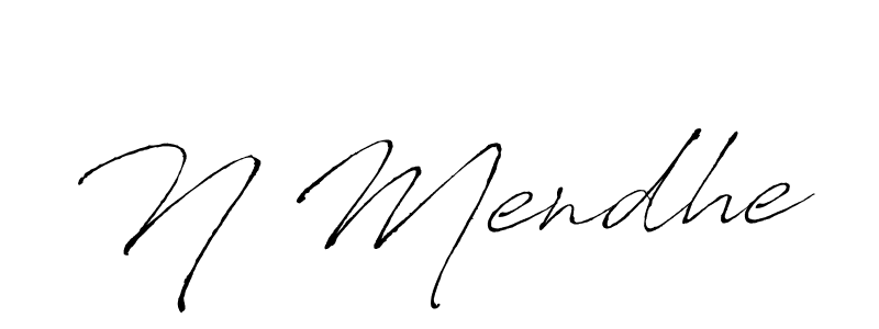 Antro_Vectra is a professional signature style that is perfect for those who want to add a touch of class to their signature. It is also a great choice for those who want to make their signature more unique. Get N Mendhe name to fancy signature for free. N Mendhe signature style 6 images and pictures png