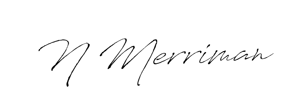 How to make N Merriman name signature. Use Antro_Vectra style for creating short signs online. This is the latest handwritten sign. N Merriman signature style 6 images and pictures png