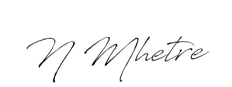 if you are searching for the best signature style for your name N Mhetre. so please give up your signature search. here we have designed multiple signature styles  using Antro_Vectra. N Mhetre signature style 6 images and pictures png