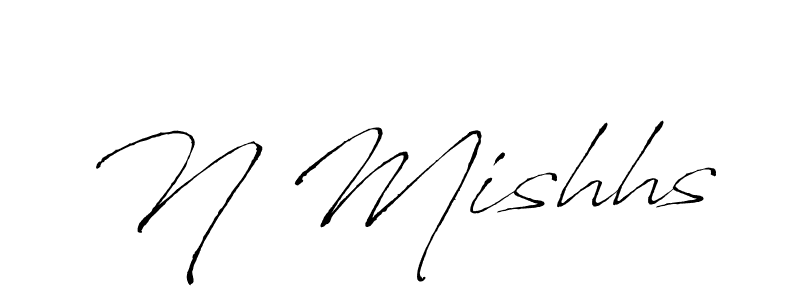 Use a signature maker to create a handwritten signature online. With this signature software, you can design (Antro_Vectra) your own signature for name N Mishhs. N Mishhs signature style 6 images and pictures png