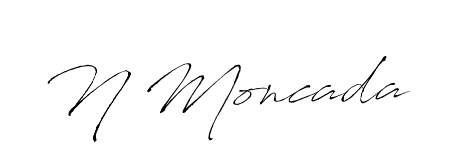 Use a signature maker to create a handwritten signature online. With this signature software, you can design (Antro_Vectra) your own signature for name N Moncada. N Moncada signature style 6 images and pictures png