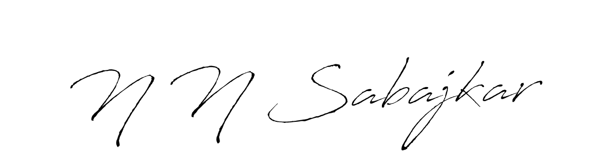 How to make N N Sabajkar name signature. Use Antro_Vectra style for creating short signs online. This is the latest handwritten sign. N N Sabajkar signature style 6 images and pictures png