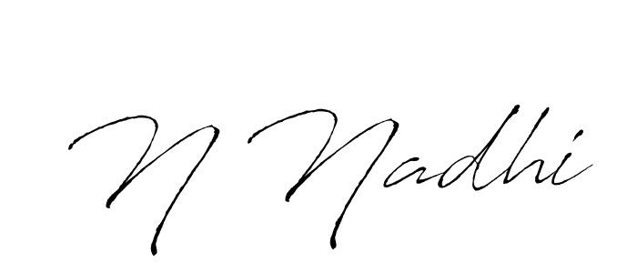 Create a beautiful signature design for name N Nadhi. With this signature (Antro_Vectra) fonts, you can make a handwritten signature for free. N Nadhi signature style 6 images and pictures png