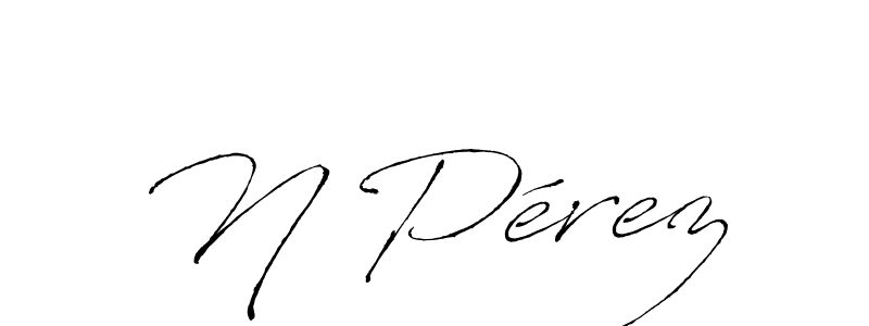 How to make N Pérez name signature. Use Antro_Vectra style for creating short signs online. This is the latest handwritten sign. N Pérez signature style 6 images and pictures png