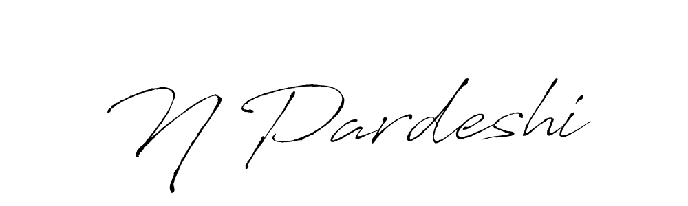 How to make N Pardeshi name signature. Use Antro_Vectra style for creating short signs online. This is the latest handwritten sign. N Pardeshi signature style 6 images and pictures png