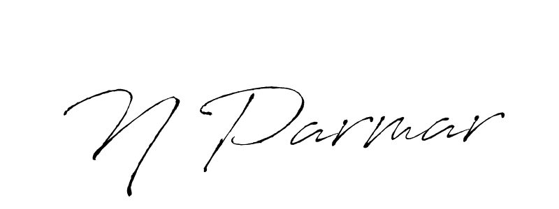 Create a beautiful signature design for name N Parmar. With this signature (Antro_Vectra) fonts, you can make a handwritten signature for free. N Parmar signature style 6 images and pictures png