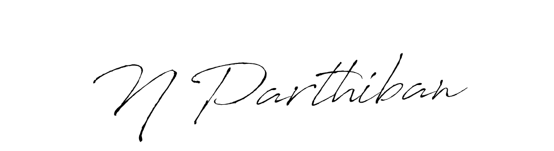 Use a signature maker to create a handwritten signature online. With this signature software, you can design (Antro_Vectra) your own signature for name N Parthiban. N Parthiban signature style 6 images and pictures png