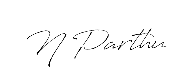 Create a beautiful signature design for name N Parthu. With this signature (Antro_Vectra) fonts, you can make a handwritten signature for free. N Parthu signature style 6 images and pictures png