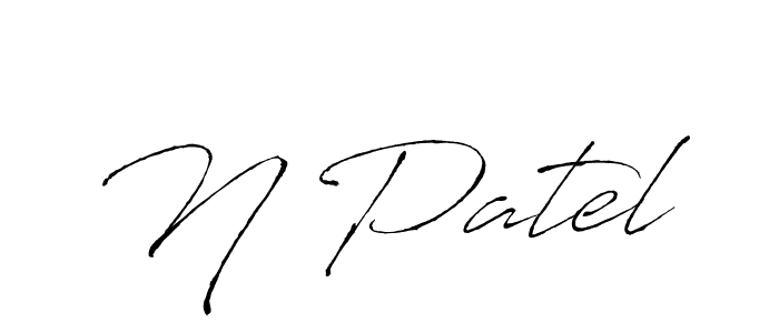 Make a beautiful signature design for name N Patel. With this signature (Antro_Vectra) style, you can create a handwritten signature for free. N Patel signature style 6 images and pictures png