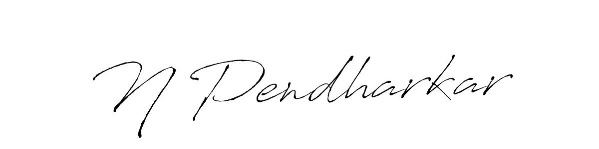 How to make N Pendharkar name signature. Use Antro_Vectra style for creating short signs online. This is the latest handwritten sign. N Pendharkar signature style 6 images and pictures png