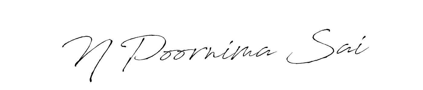 How to make N Poornima Sai name signature. Use Antro_Vectra style for creating short signs online. This is the latest handwritten sign. N Poornima Sai signature style 6 images and pictures png