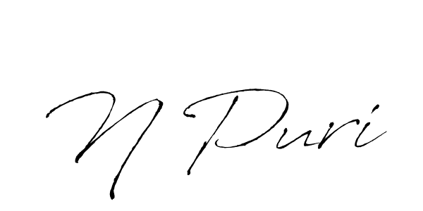 Create a beautiful signature design for name N Puri. With this signature (Antro_Vectra) fonts, you can make a handwritten signature for free. N Puri signature style 6 images and pictures png