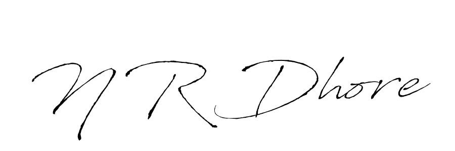 N R Dhore stylish signature style. Best Handwritten Sign (Antro_Vectra) for my name. Handwritten Signature Collection Ideas for my name N R Dhore. N R Dhore signature style 6 images and pictures png