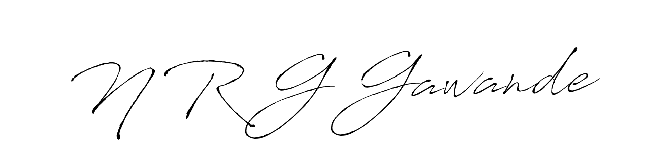 if you are searching for the best signature style for your name N R G Gawande. so please give up your signature search. here we have designed multiple signature styles  using Antro_Vectra. N R G Gawande signature style 6 images and pictures png
