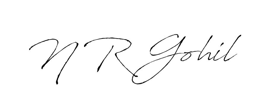 N R Gohil stylish signature style. Best Handwritten Sign (Antro_Vectra) for my name. Handwritten Signature Collection Ideas for my name N R Gohil. N R Gohil signature style 6 images and pictures png