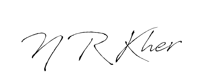 Create a beautiful signature design for name N R Kher. With this signature (Antro_Vectra) fonts, you can make a handwritten signature for free. N R Kher signature style 6 images and pictures png