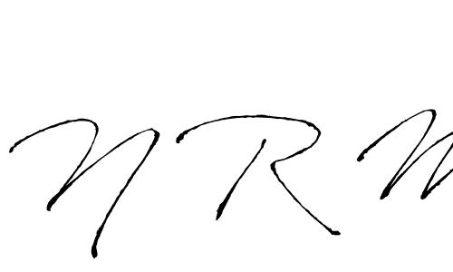Create a beautiful signature design for name N R M. With this signature (Antro_Vectra) fonts, you can make a handwritten signature for free. N R M signature style 6 images and pictures png