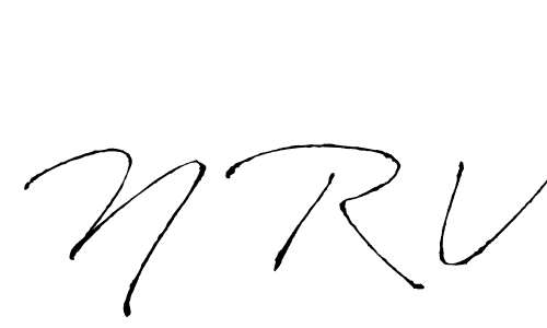 Similarly Antro_Vectra is the best handwritten signature design. Signature creator online .You can use it as an online autograph creator for name N R V. N R V signature style 6 images and pictures png
