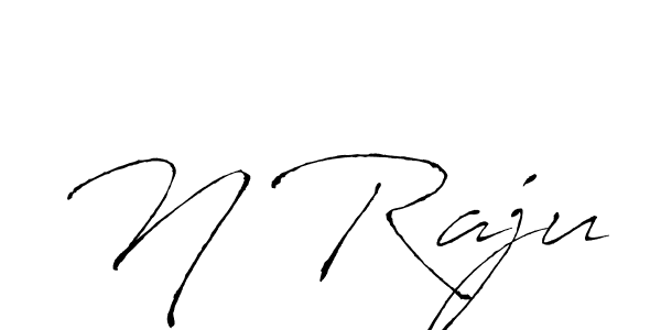 Make a beautiful signature design for name N Raju. With this signature (Antro_Vectra) style, you can create a handwritten signature for free. N Raju signature style 6 images and pictures png