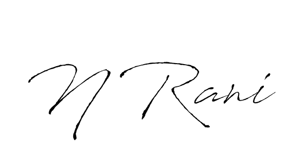 Similarly Antro_Vectra is the best handwritten signature design. Signature creator online .You can use it as an online autograph creator for name N Rani. N Rani signature style 6 images and pictures png