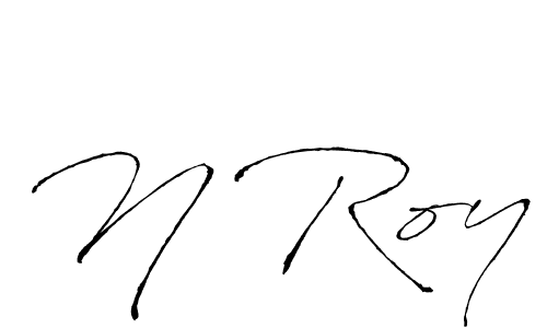 How to make N Roy name signature. Use Antro_Vectra style for creating short signs online. This is the latest handwritten sign. N Roy signature style 6 images and pictures png