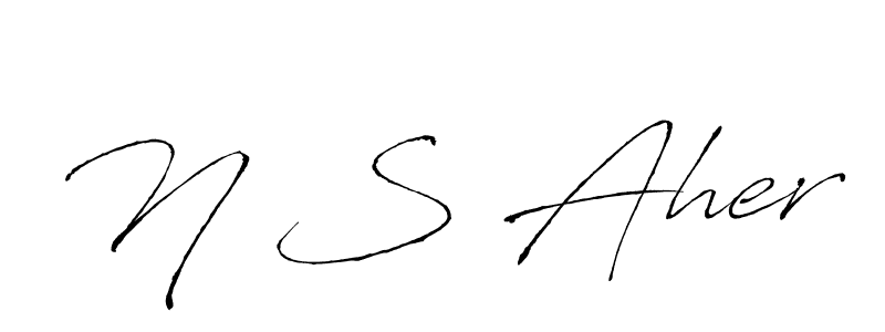 How to make N S Aher signature? Antro_Vectra is a professional autograph style. Create handwritten signature for N S Aher name. N S Aher signature style 6 images and pictures png