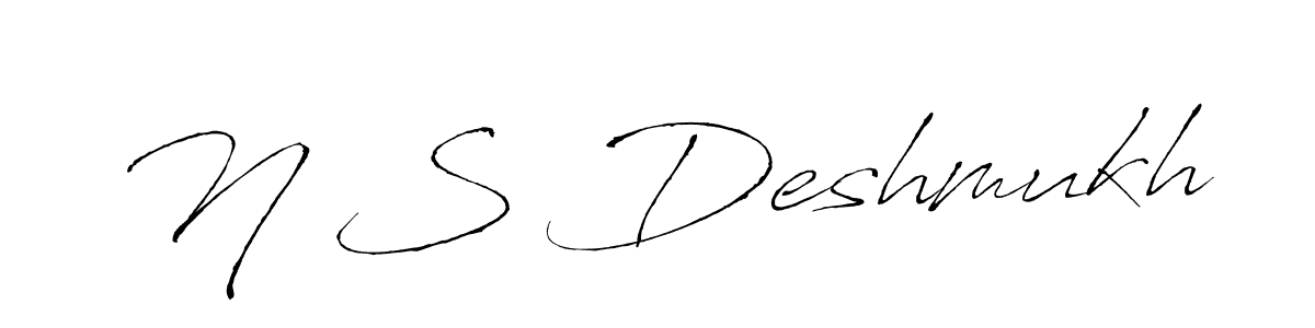 if you are searching for the best signature style for your name N S Deshmukh. so please give up your signature search. here we have designed multiple signature styles  using Antro_Vectra. N S Deshmukh signature style 6 images and pictures png