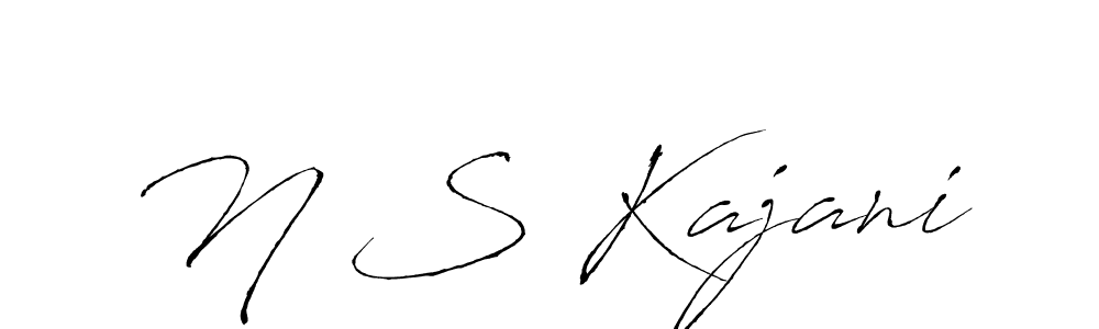 Make a beautiful signature design for name N S Kajani. With this signature (Antro_Vectra) style, you can create a handwritten signature for free. N S Kajani signature style 6 images and pictures png