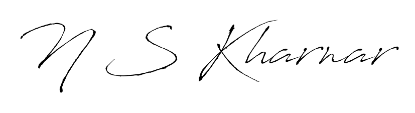 Looking for an artistic signature for N S Kharnar? The Antro_Vectra calligraphy style gives a sophisticated flow suitable for business cards and emails. N S Kharnar signature style 6 images and pictures png