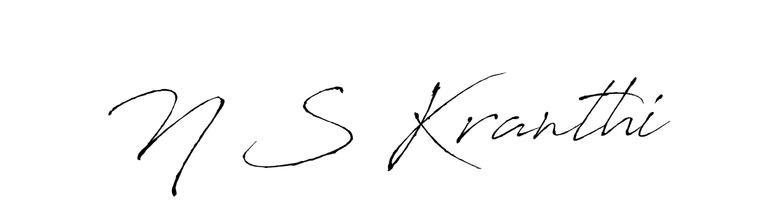 Make a beautiful signature design for name N S Kranthi. With this signature (Antro_Vectra) style, you can create a handwritten signature for free. N S Kranthi signature style 6 images and pictures png