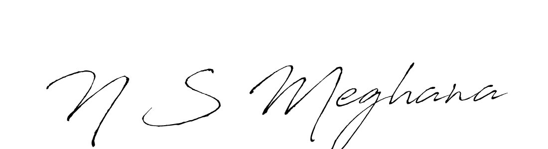 Design your own signature with our free online signature maker. With this signature software, you can create a handwritten (Antro_Vectra) signature for name N S Meghana. N S Meghana signature style 6 images and pictures png