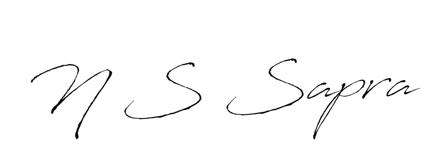 How to make N S Sapra signature? Antro_Vectra is a professional autograph style. Create handwritten signature for N S Sapra name. N S Sapra signature style 6 images and pictures png