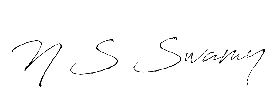 Make a beautiful signature design for name N S Swamy. With this signature (Antro_Vectra) style, you can create a handwritten signature for free. N S Swamy signature style 6 images and pictures png