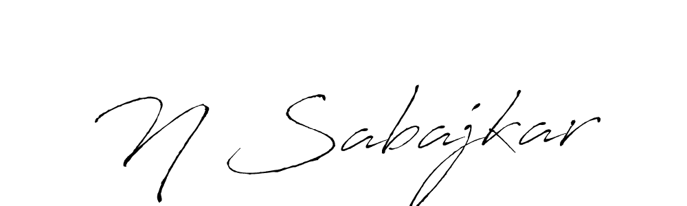 How to make N Sabajkar name signature. Use Antro_Vectra style for creating short signs online. This is the latest handwritten sign. N Sabajkar signature style 6 images and pictures png