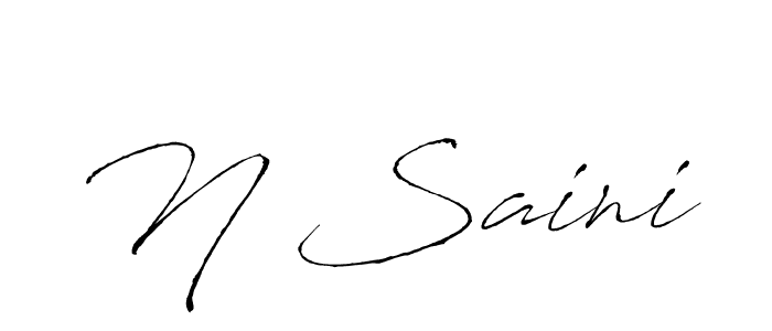 Create a beautiful signature design for name N Saini. With this signature (Antro_Vectra) fonts, you can make a handwritten signature for free. N Saini signature style 6 images and pictures png