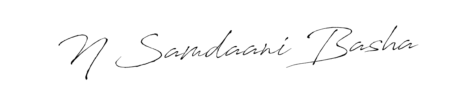 Design your own signature with our free online signature maker. With this signature software, you can create a handwritten (Antro_Vectra) signature for name N Samdaani Basha. N Samdaani Basha signature style 6 images and pictures png